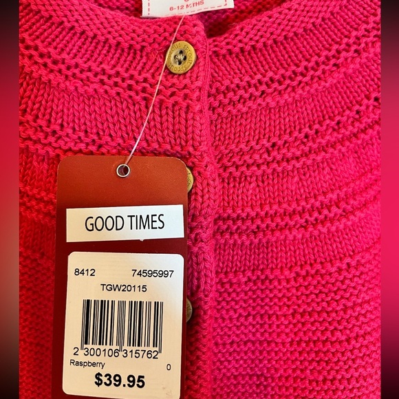 Sprout Raspberry Knit Cardigan​ - Picture 2 of 2